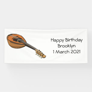 Mandolin cartoon illustration banner