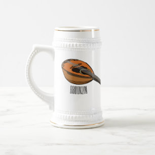 Mandolin cartoon illustration beer stein