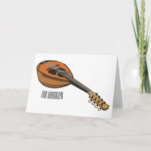 Mandolin cartoon illustration card