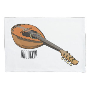 Mandolin cartoon illustration pillowcase