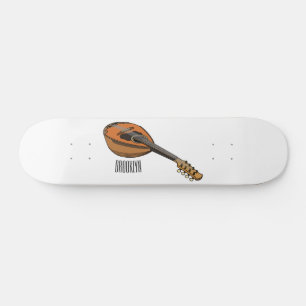 Mandolin cartoon illustration skateboard