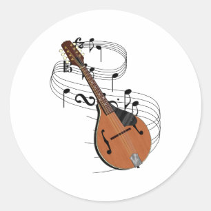 Mandolin Classic Round Sticker