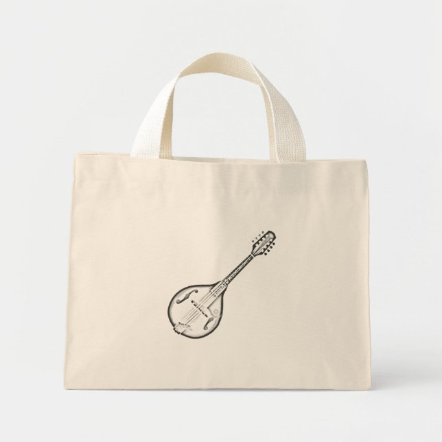 Mandolin "Drawing" Mini Tote Bag (Front)