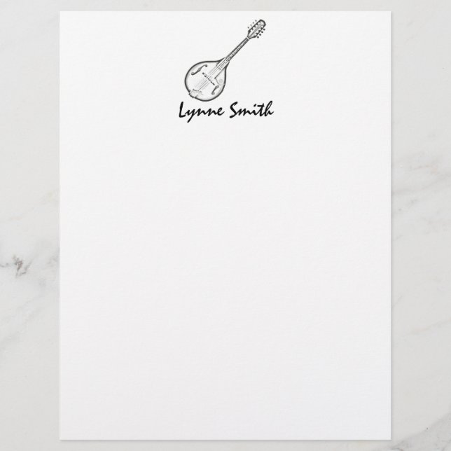 Mandolin "Drawing" Personalized (Front)