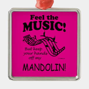 Mandolin Feel The Music Metal Ornament