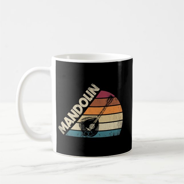 Mandolin Lover Mandolinist Silhouette Coffee Mug (Left)