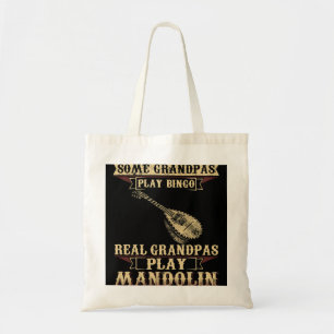 Mandolin Lover Mens Some Play Bingo Real Grandpas Tote Bag
