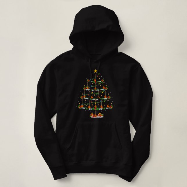Mandolin Lover Music Lover Xmas Lighting Mandolin  Hoodie (Design Front)