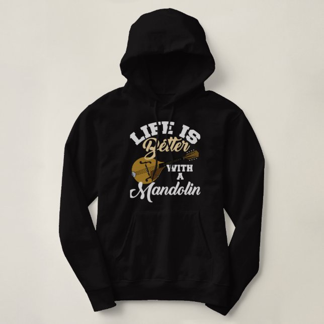 Mandolin Lover Orchestra Conductor Strings Instrum Hoodie (Design Front)
