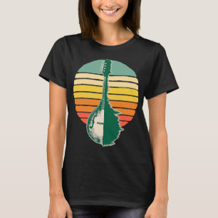 Mandolin Lover Trees Reflection 80s Retro Sunset B T-Shirt