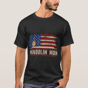 Mandolin Lover Vintage Mandolin Mom American USA F T-Shirt