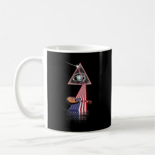 Mandolin Lover Vintage Retro Prism US Flag Mandoli Coffee Mug