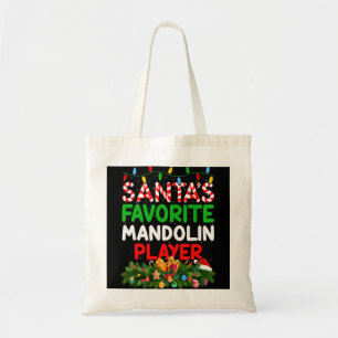 Mandolin Lover Xmas Lighting Santas Favourite Mand Tote Bag