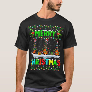 Mandolin Lover Xmas Mandolin Lighting Santa Hat Me T-Shirt