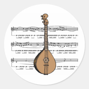 Mandolin Tees and Gifts Classic Round Sticker
