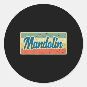 Mandolin Vintage Style Retro Classic Round Sticker