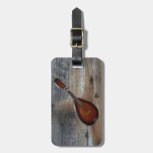 Mandolin w/Barnwood Background ~ CC BY-SA 3.0 Luggage Tag