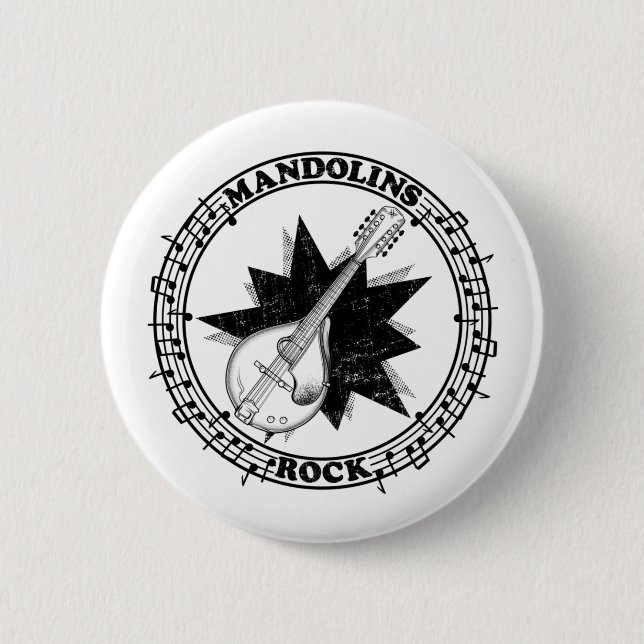 Mandolins Rock Bluegass 2 Inch Round Button (Front)