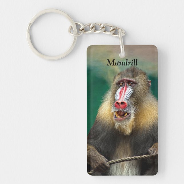 Mandrill, African Ape Keychain (Front)