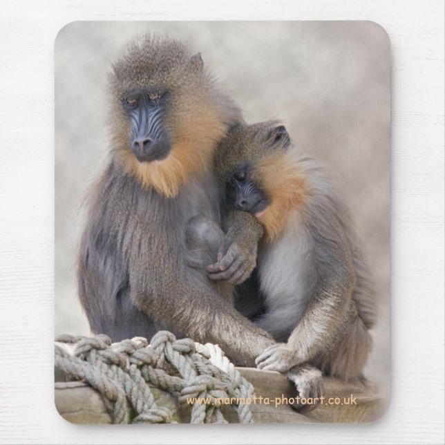 Mandrill and Young Mousemat Mouse Pad (Front)
