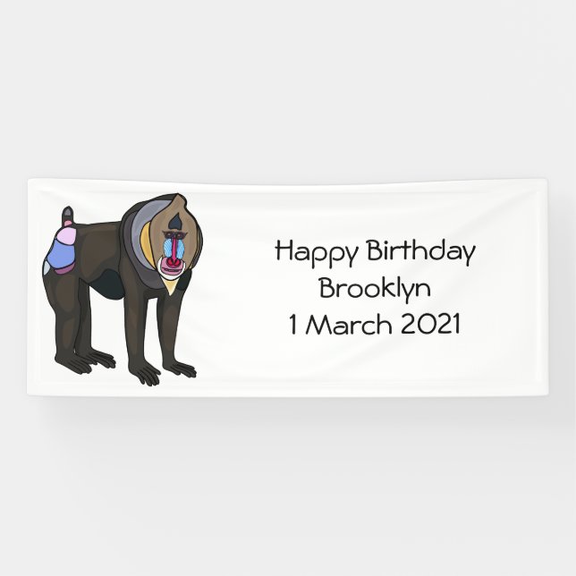 Mandrill cartoon illustration banner (Horizontal)