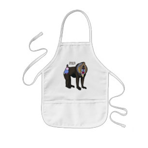 Mandrill cartoon illustration kids apron