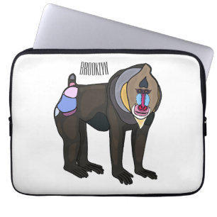Mandrill cartoon illustration laptop sleeve