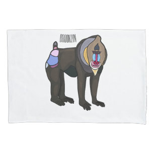Mandrill cartoon illustration pillowcase