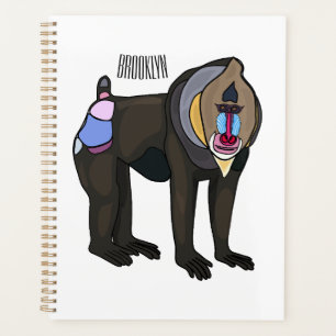 Mandrill cartoon illustration planner