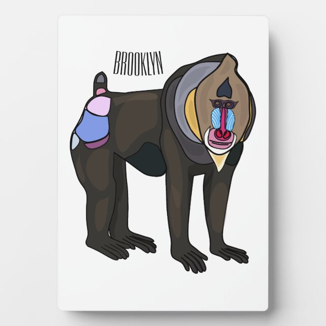 Mandrill cartoon illustration plaque (Front)