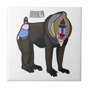 Mandrill cartoon illustration tile