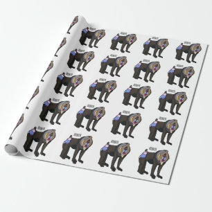Mandrill cartoon illustration wrapping paper