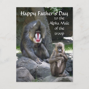Mandrill Monkey Father's Day postcard