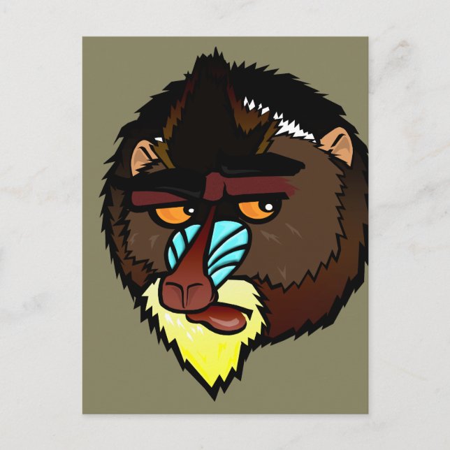 MANDRILL VERTICAL POSTCARD (Front)