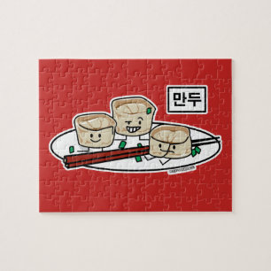 Mandu Korean dumpling dim sum breakfast hangul Jigsaw Puzzle