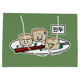 Mandu Korean dumpling dim sum breakfast Hangul Large Gift Bag