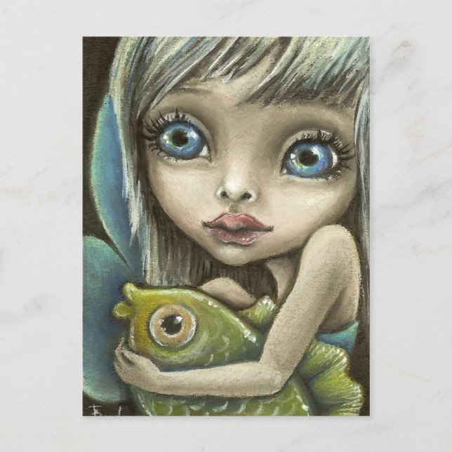 Mandy and fish postcard (Front)