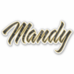 Mandy black gold lettering sticker