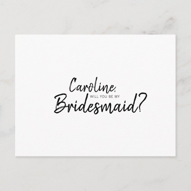 Mandy Bridal Proposal Will you be my Bridesmaid Invitation Postcard (Front)