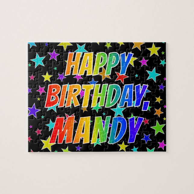 "MANDY" First Name, Fun "HAPPY BIRTHDAY" Jigsaw Puzzle (Horizontal)