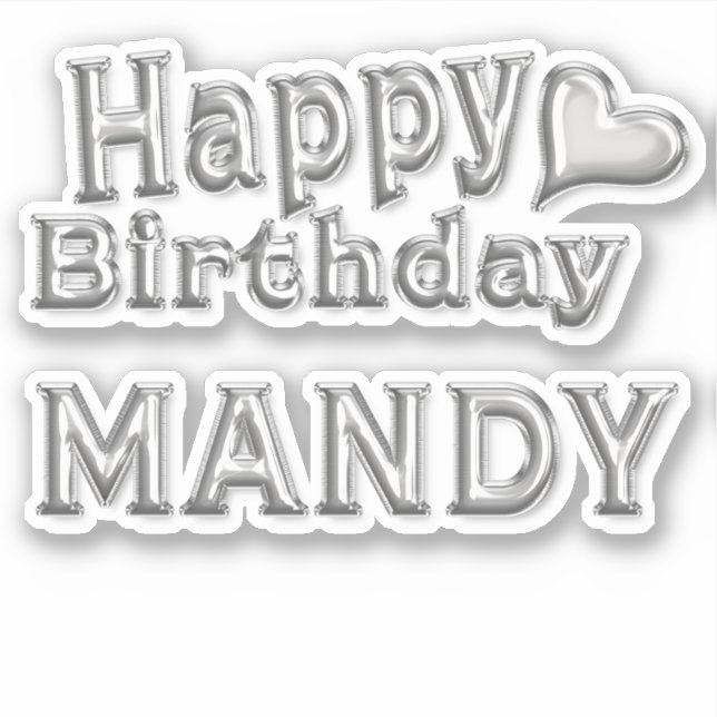 Mandy Joyeux Anniversaire autocollant Stickers (Devant)