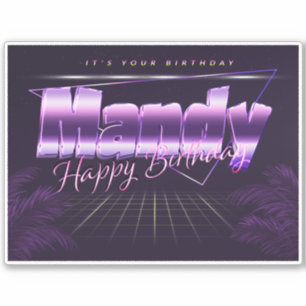 Mandy Name Vorname lila retro Sticker Geburtstag