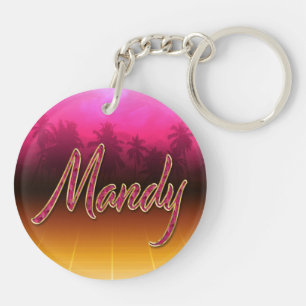 Mandy Vorname Name golden pink Schlüsselanhänger Keychain
