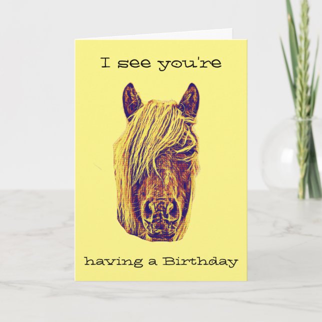 Mane Birthday Horse Birthday Card (Front)
