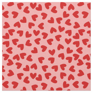 maneater heart love valentines red pink  fabric