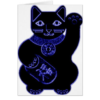 maneki neko blue neon