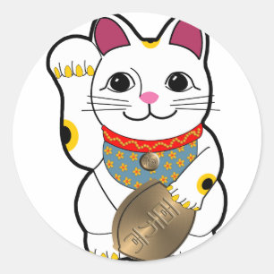 Maneki Neko Classic Round Sticker