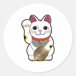 Maneki Neko Classic Round Sticker