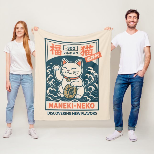 Maneki-Neko Fleece Blanket (In Situ)