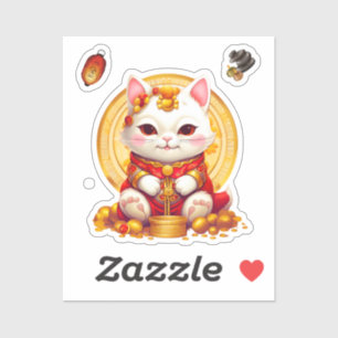 Maneki Neko Fortune Cat, Cat sticker.